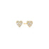 Gold Pave Heart Stud Earrings