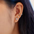Silver Pave Heart Stud Earrings