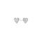 Silver Pave Heart Stud Earrings