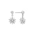 Silver Sunburst Dangle Stud Earrings