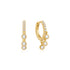 Gold Trio-Drop Huggie Hoop Earrings