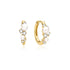 Gold Shell Pearl Cluster Huggie Hoop Earrings