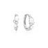 Silver Shell Pearl Cluster Huggie Hoop Earrings