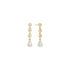 Gold Molten Cascade Bezel-Set Teardrop Stud Earrings
