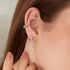 Silver Molten Cascade Bezel-Set Teardrop Stud Earrings