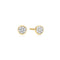 Gold Small Pave Disc Stud Earrings
