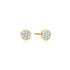 Gold Small Pave Disc Stud Earrings