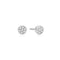 Silver Small Pave Disc Stud Earrings