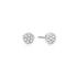Silver Small Pave Disc Stud Earrings