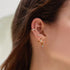 Gold Pave Row & Bezel-Set Huggie Hoop Earrings