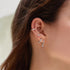 Silver Pave Row & Bezel-Set Huggie Hoop Earrings