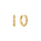Gold Sparkle Twisted Huggie Hoop Earrings
