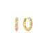 Gold Sparkle Twisted Huggie Hoop Earrings
