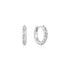 Silver Sparkle Twisted Huggie Hoop Earrings