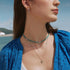 Silver Lab-Created Turquoise Beaded Necklace