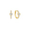 Gold Pave Row & Bezel-Set Huggie Hoop Earrings