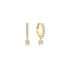 Gold Dangling Sparkle Huggie Hoop Earrings