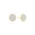 Gold Pave Disc Stud Earrings