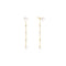 Gold Cascade Shell Pearl Station Drop Stud Earrings