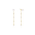 Gold Cascade Shell Pearl Station Drop Stud Earrings