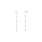 Silver Cascade Shell Pearl Station Drop Stud Earrings