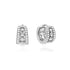 Silver Sparkling Shell Pearl Row Huggie Hoop Earrings