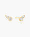 Gold Bezel Round & Teardrop Stud Earrings