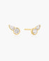 Gold Bezel Round & Teardrop Stud Earrings