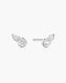Silver Bezel Round & Teardrop Stud Earrings