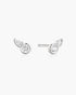 Silver Bezel Round & Teardrop Stud Earrings