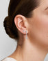 Silver Graduated Bezel Round & Teardrop Dangle Stud Earrings