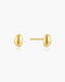 Gold Organic Dome Pebble Stud Earrings