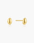 Gold Organic Dome Pebble Stud Earrings