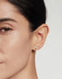 Gold Teardrop & Bezel Round Dangle Stud Earrings