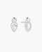 Silver Bezel Inverted Teardrop & Round Stud Earrings