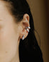 Silver Bezel Inverted Teardrop & Round Stud Earrings