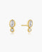 Gold Bezel Organic Pebble & Round Stud Earrings