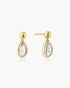 Gold Bezel Organic Pebble Dangle Stud Earrings
