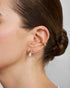 Gold Bezel Organic Pebble Dangle Stud Earrings