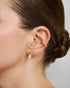 Gold Bezel Organic Pebble Dangle Stud Earrings