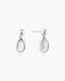 Silver Bezel Organic Pebble Dangle Stud Earrings