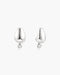 Silver Organic Dome Pebble with Bezel Dangle Stud Earrings