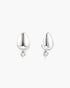Silver Organic Dome Pebble with Bezel Dangle Stud Earrings