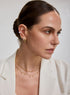 Gold Spiral Bezel-End Stud Hoop Earrings