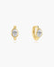 Gold Bezel Organic Pebble Huggie Hoop Earrings