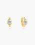 Gold Bezel Organic Pebble Huggie Hoop Earrings