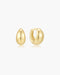 Gold Organic Dome Pebble Huggie Hoop Earrings