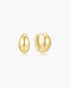 Gold Organic Dome Pebble Huggie Hoop Earrings