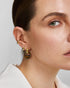 Gold Hollow Tiger's Eye Organic Pebble Drop Earrings