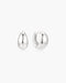 Silver Organic Dome Pebble Huggie Hoop Earrings